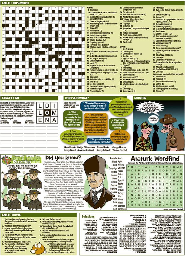 Thumbnail for Anzac Day family puzzle page