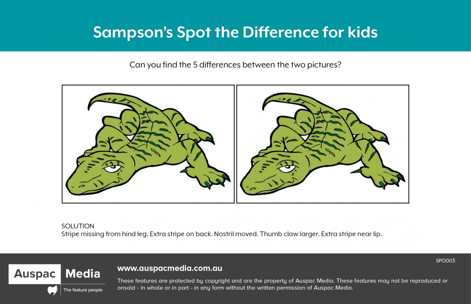 Thumbnail for Sampson’s Spot the Difference for kids