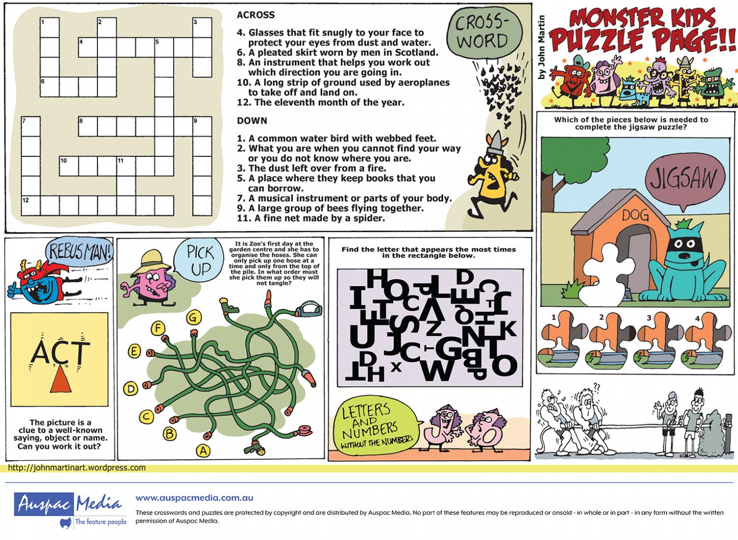 Thumbnail for Monster Kids Puzzle - Half Page