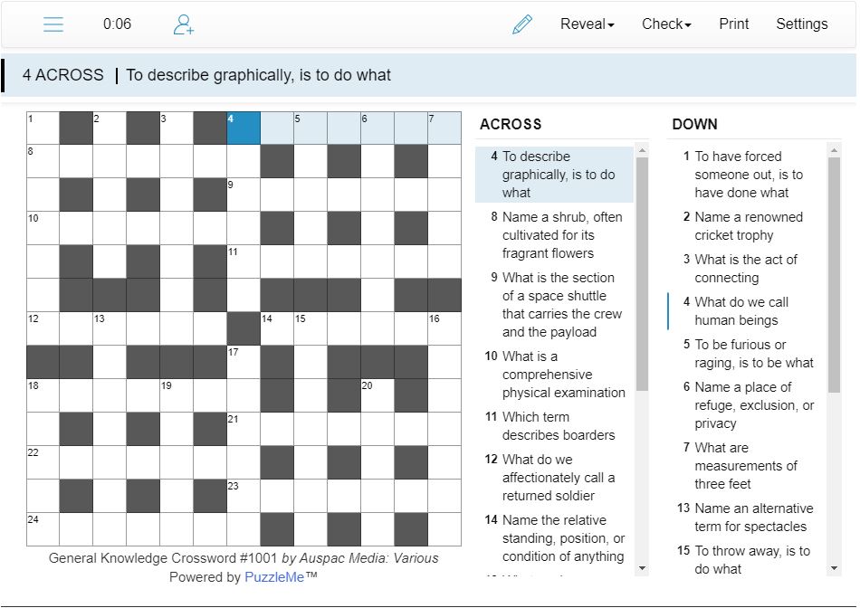 Thumbnail for Online General Knowledge Crosswords