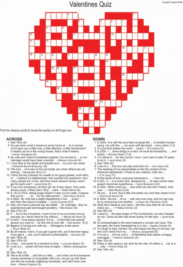 Thumbnail for Valentine's Crossword Quiz 