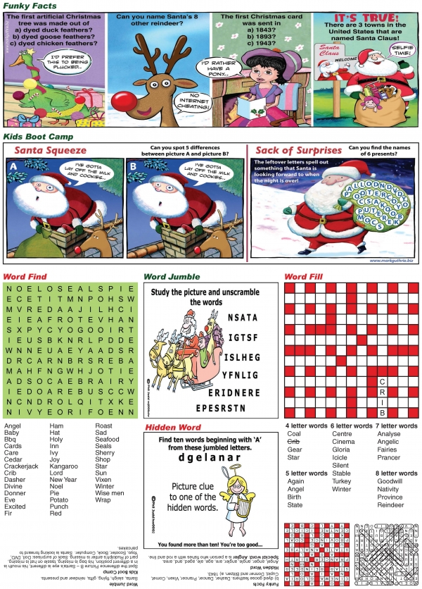 Thumbnail for Children's fun Christmas puzzle page.