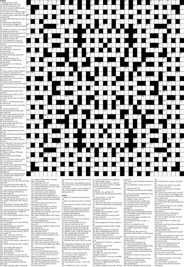 Thumbnail for Giant Cryptic Christmas crossword (PA)